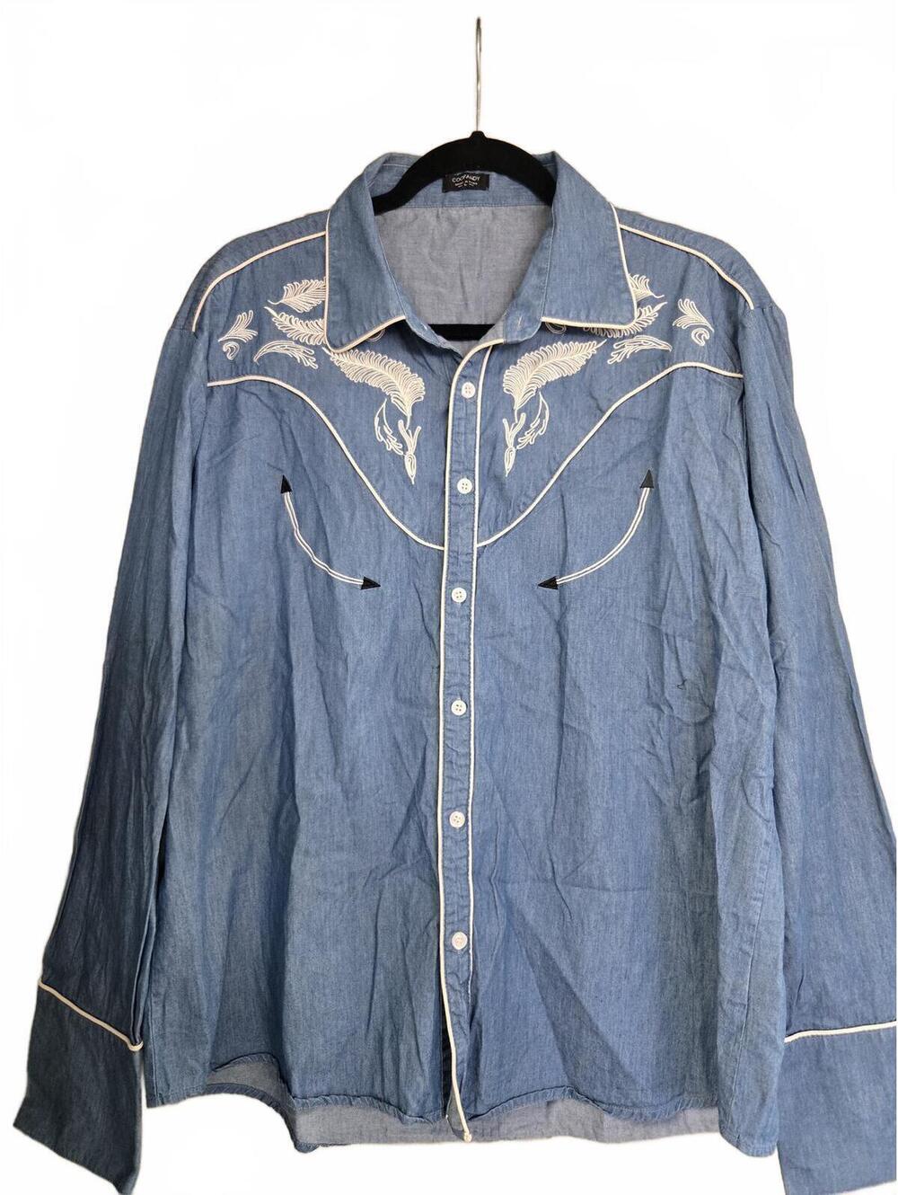 Coofandy Western Style Denim Shirt Large